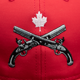 Ball Cap - Crossed Pistols & Canadian Maple Leaf (Black or Red)