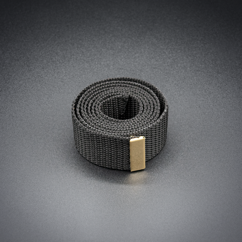 48 Inch Black Web Belt for Belt Buckles - Brass Tip