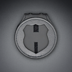 Badge Holder - Round - Velcro Closure- Recessed Clip On (81100)