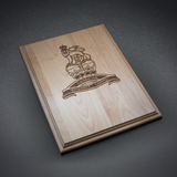 Wood Plaque with Engraved Crest or Custom Engraving