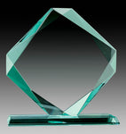 Glass Award - Jade - Diamond Shape, 6 inch