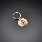 Key Holder - Round - Polished Metal and Maple with Optional crests