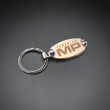Key Holder - Oval - Polished Metal and Maple - CDN MP