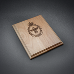 Wood Plaque with Engraved Crest or Custom Engraving