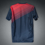 Surge Activewear - Lightweight - SHORT Sleeve Shirt - BLACK/RED Stripes