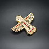  Broche pour dames - Symbole du 'Thunderbird' de la Police Militaire orné de strass