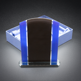 Glass Award - Black Reflection with Blue Accents