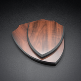 Wood Laminated Shield Plaque with Pewter Crests or Badge