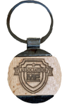 Key Holder - Round - Polished Metal and Maple - Engravable