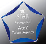Glass Award - Blue Acrylic Star