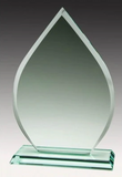Glass Award - Jade - Teardrop Shape